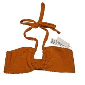 Juillet June Bikini Top Poppy Terry Orange Large Vacation Resort Summer